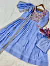 Ka 1239 Mal Chanderi With Beads Embroidery Work Gown With Bottom Dupatta